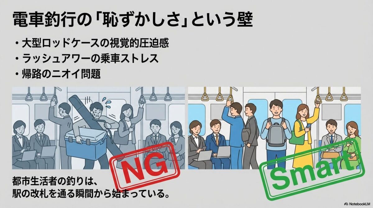 電車釣行の「恥ずかしさ」という壁
